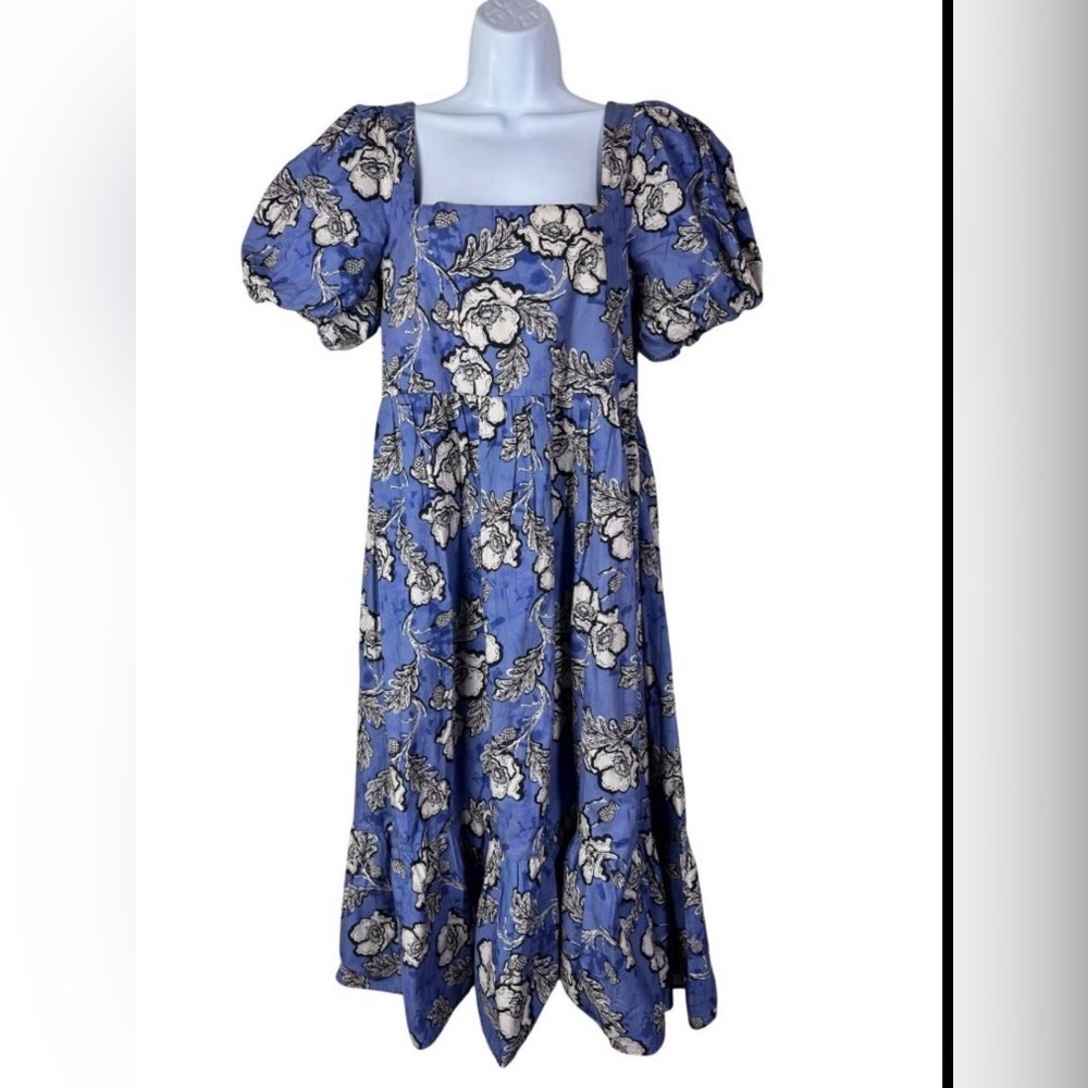 Sisterly style x Falabella Floral Midi Dress Size Large Shorts sleeve Squareneck